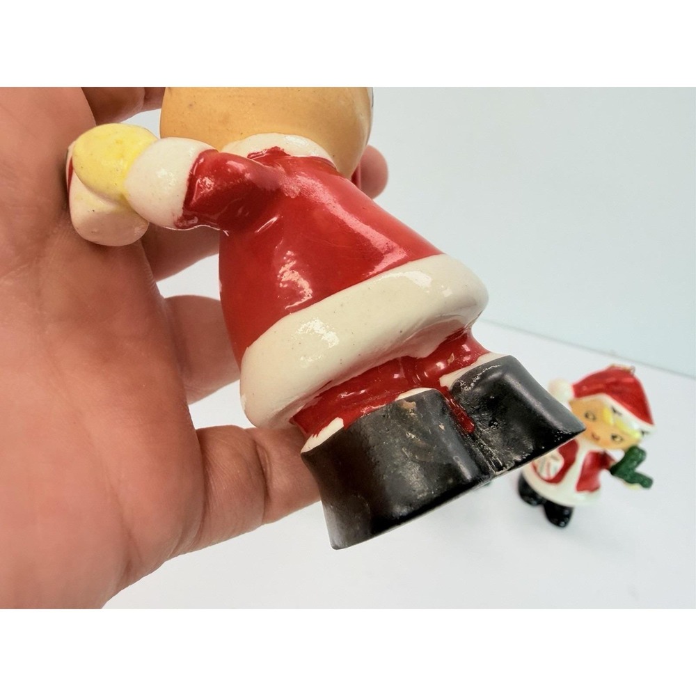 Christmas NOEL Santa Pixie Elf Boys Ornaments Made Japan Vintage Christmas READ - Picture 9 of 16